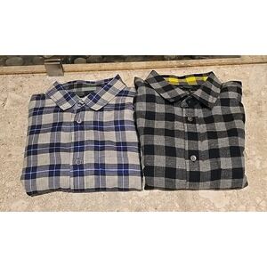 Bundle 2 Marc Jacobs Mens Button Up Long Sleeve Shirts Shrunken Fit Large Plaid